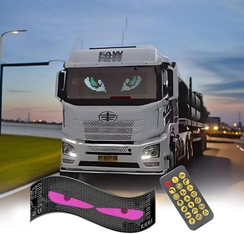 NEONMAN Yeux du Diable LED pour Camion, Plaque Lumineuse Camion Yeux Yeux LED Voiture, Les Motifs Personnalisables Peuvent être Pliés à Volonté Contrôle des Applications(133x19.2cm)