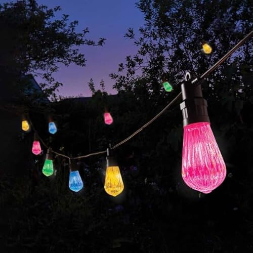 Garden Mile 20 Multicolored Outdoor Lights Main Powered Christmas Fairy Pergola String Lights Festoon Lights Outdoor Garden Hanging Lighting for Gazebo Outside Patio Wedding Party
