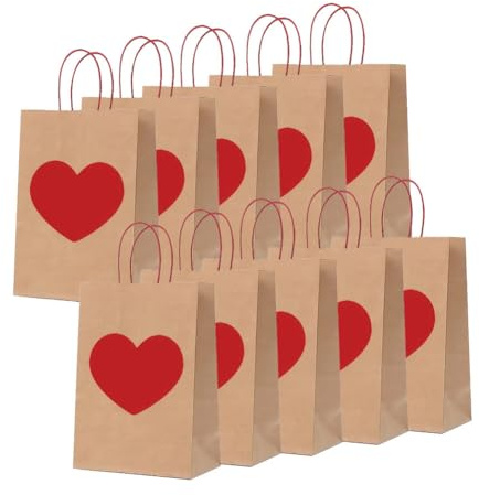 Presentpåsar 30 st. papperspåsar hjärta med handtag kraftpapperspåse pappersbärkasse presentpåsar papperspåse presentpåsar presentpåsar presentpåsar för alla hjärtans dag jul fest födelsedag bröllop