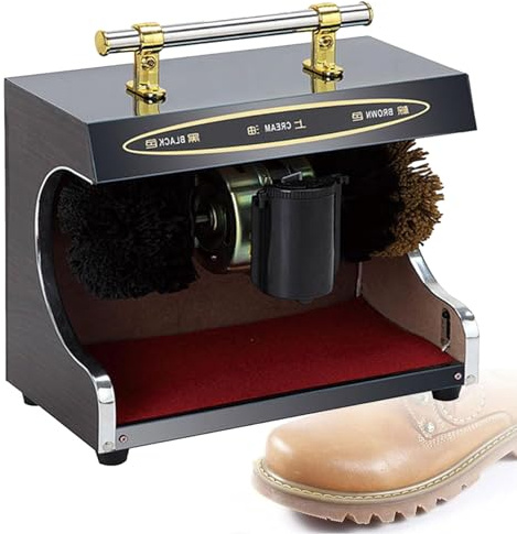 CRBUDY Cireuse à Chaussures à Induction Automatique, Brosse combinée à Induction Automatique, Protection Contre la surchauffe et Fonctionnement Fluide pour la Famille, l'hôtel et la Banque, C (B)