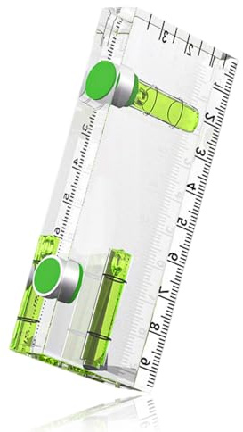 Uadme Nivel Magnético de Bolsillo, Niveles de Burbuja de Alta Precisión, Mini Nivel de Burbuja, con 2 Burbujas Diferentes 90°/180°, para Colgar Cuadros, Maquinista, Construcción (95x40x14mm)