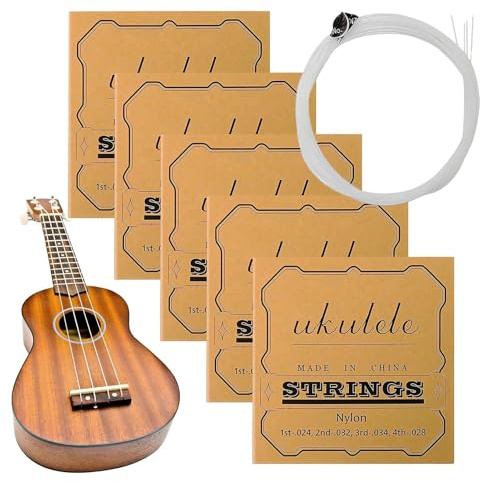 Ersatzsaiten für Ukulele 5 Satz Reparaturzubehör | Ukulele Nylon Saiten zum Austausch Für Konzert Musikfestival Einsteiger Profis Musikliebhaber und Hobbymusiker