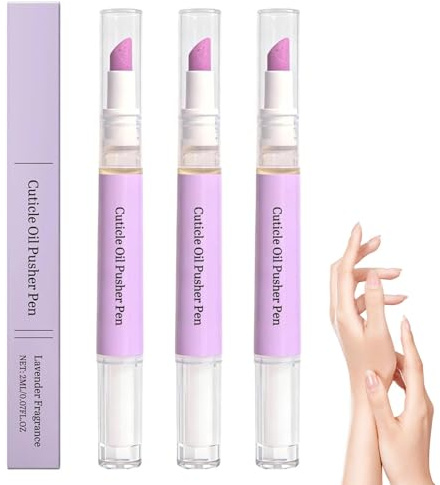 3PCS-2 in 1 Cuticle Oil Pen, Nail Care Pen, Ceramic Tip, Nail Oil Pen, Cuticle Remover Pen for Dry and Damaged Nails