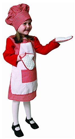 Dress Up America Röd Gingham Flickakockdräkt Set för barn