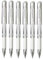 Uni Ball White Signo Pen Broad Metallic Gel Ink Rollerball Metal 1mm Tip Nib 0.65mm Line Width With Rubber Grip UM-153 (Pack Of 6)