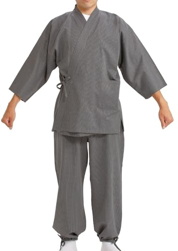 Edoten Men's Japan Ninjya Kimonoquilted clothes SashikoSamue GY L