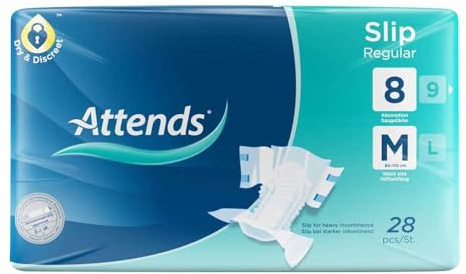 ATTENDS Regular 8 Pack mit 28 Inkontinenzeinlagen, Größe M