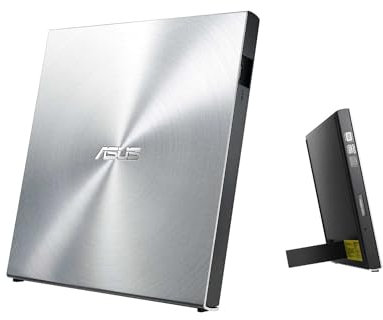Asus SDRW-08U5S-U Ultradrive externer Slim DVD Brenner (8x DVD±R, 6x DVD±R DL, 5x DVD-RAM, USB 2.0) (inkl. Brennsoftware) Silber