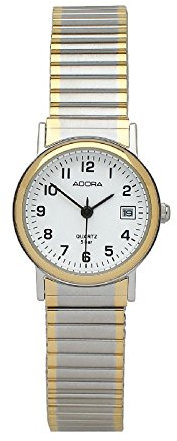 Adora Damenuhr mit Zugband 1-201294-001 KU2094, Ziffernblattfarbe:weiß, Armbandfarbe:Bicolor