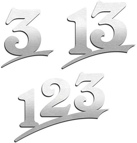 Hausnummer Edelstahl gebürstet - modern - Haustürschilder Nummern Aufputz mit Zahlen - Buchstaben- groß mit Varianten - Rostfrei (2-stellig / 16cm Ziffernhöhe)