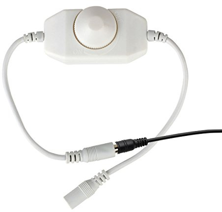 Supernight LED Dimmer DC12V~24V Helligkeit Controller für Warmweiß/Kaltweiß/Blau/Rot/Grün einfarbiger Dimmbare 5050 3528 SMD LED Strip Streifen Lichtstreifen mit 2-Polig Verbindungskabel