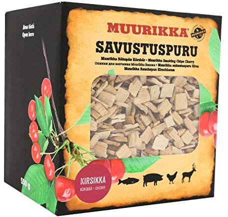 MUURIKKA Räucherchips aus Kirschholz 2L/550g, Räucherspäne für Smoker & Räucherofen