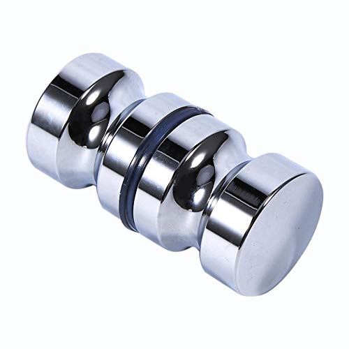 Türknauf Türgriff aus Aluminium Duschtürknopf Duschtürgriff mit Schraube für Glastüren, Geeignet für Glasstärken von ungefähr 2 mm, Ø30 mm