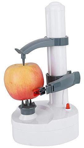 Pelapatate, Pelapatate elettrico Macchina per sbucciare la frutta automatica rotante, Pelapatate multifunzione in acciaio inossidabile per frutta e verdura(bianca)