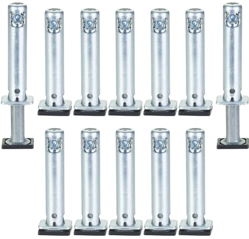 12 x SOTECH bas höjdjusterare (höjd 52 mm diameter Ø 12 mm borrdjup 63 mm lastkapacitet 300 kg) justerbar +25 mm med täcklock för borrning