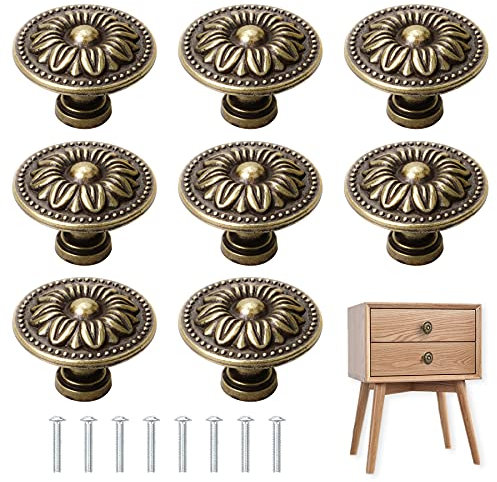 YSDMY Boutons de Portes pour Placards Vintage 8 Pièces Poignee de Meuble Cuisine 30MM Poignet de Porte Cuisine Poignées de Meuble avec 8 Pièces Vis