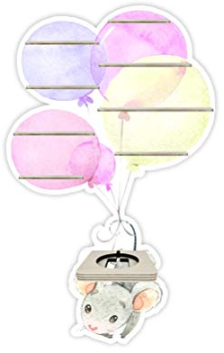 Farbklecks-Collection Musikboxregal Ballon Mäuschen, Wandregal für bis zu 35 Hörfiguren, Maße 69 x 42 cm, mit speziellem Ablagefach kompatibel mit Toniebox, handgefertigt in Deutschland
