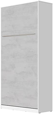SMARTBett Schrankbett Standard 90x200 120x200 140x200 160x200 Bettschrank Wandbett Weiss/Beton 90 Vertikal