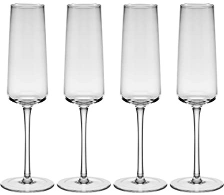Mikasa Cora Glassware, Set of 4 Flute, Clear