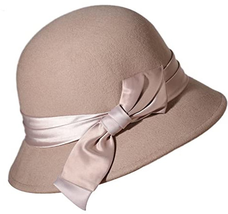 DongBao Wollhut Damenhut Winterhut Glockenhut Herbst-Winter Vintage Fischerhut Fedora hüte