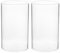 Lot de 2 photophores en verre sans fond - Pour bougies chauffe-plat - Décoration de table de salon - Noël - Mariage - 15 x 9 cm