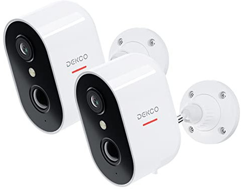 DEKCO Security Camera Outdoor Battery Operated, Wireless CCTV Camera for Home Security, 1080P WiFi Camera Outdoor Indoor with PIR Human Motion Detection & Siren,2 Way Audio, IP66,2.4Ghz Wifi (No 5Ghz)