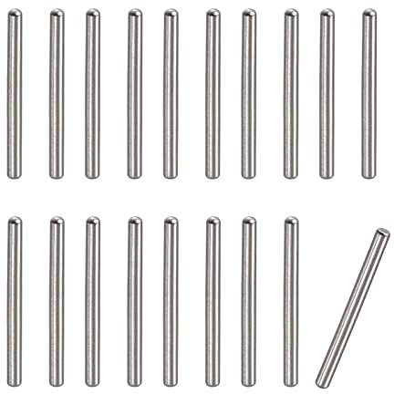 sourcing map 100 Stück Zylinderstifte 0,8x12mm Spannstifte - 304 Edelstahl runden Kopf flach abgeschrägten Ende Befestigungselemente