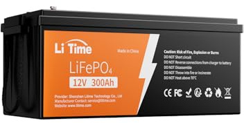 LiTime Lithium Batterie 12V 300Ah LiFePO4 für Wohnmobil und Heimspeicher | 200A BMS, 4000+ Tiefzyklen, Schutzklasse IP65, Max. 4P4S, 3840Wh, für Solaranlage, Off-Grid