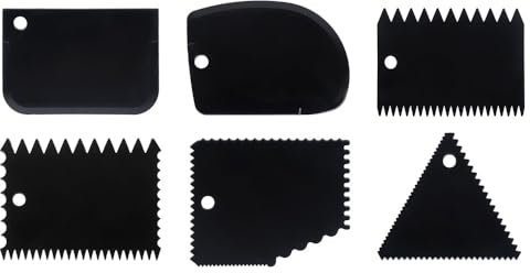 Ideen mit Herz Strukturspachtel und Schaber aus Kunststoff | Set | 6 Stück | Leimspachtel, Malerspachtel, Flächenspachtel, Zahnspachtel