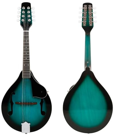 Anfänger Mandoline-Instrument Mandoline 8-saitige Gitarre A-Stil Elektrische Mandoline Saiteninstrumente Mit Tasche Saitenplektrum Zubehör(Blue)