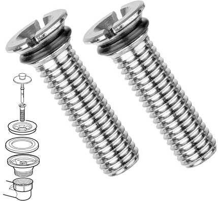 Banjo Bolt for Valve top, M12 x 1.5 x 38.5 mm, 2 Pieces, Compatible with IKEA RINNEN Drain Set, Replacement for Item 118945, Made of Brass, fine Thread, for washbasin Valve Drain Parts