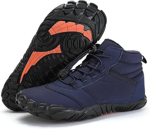 Polar Winter Barefoot Shoes Warm Lined Winter Shoes for Men and Women(Blue,4.5 UK)