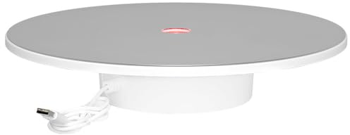 Elektrisch Drehständer, 360 ° Drehbar Spiegel-Displayständer mit RGB Farbwechsellicht, ø10/15/20 cm, Rund Drehteller für Tassen, Kristallglas, Kunst, Sammlerstücke, Statuen, Schmuck