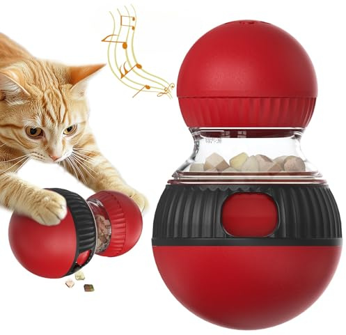 MeiXtrude Cat Ball Slow Feeder Toy， Cat Food Ball Toy With Sparrow Calls， Cat Ball Slow Feeder Toy， Cat Food Dispenser Interactive Puzzle Ball Toy for Indoor Cats Training Brain Stimulation Toy