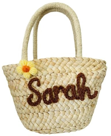 Bolsas de paja personalizadas, bolsa de playa personalizada, cesta de paja personalizada, bolsa de despedida de soltera, bolsa de paja, bolsas personalizadas (25 x 15 x 10 cm)