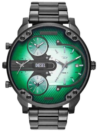 Diesel Orologio Mr. Daddy da uomo, Movimento multifunzionale al quarzo a tre lancette con cinturino in acciaio inossidabile