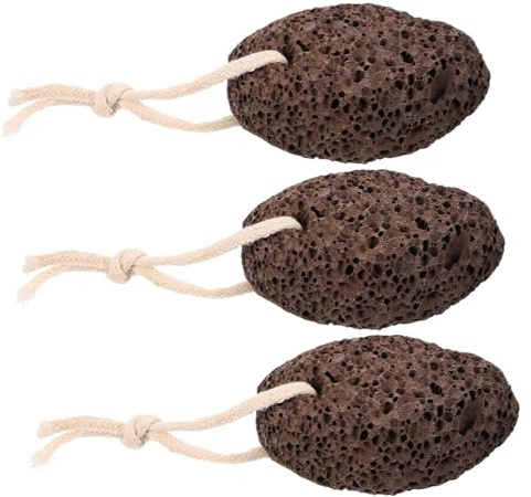CALLARON Limas Exfoliantes para Pies de Piedra Volcánica Negra, Paquete de 3 Unidades para Remover Células Muertas y Cuidar Durezas, Adecuado para Pedicura en Casa y Uso Profesional