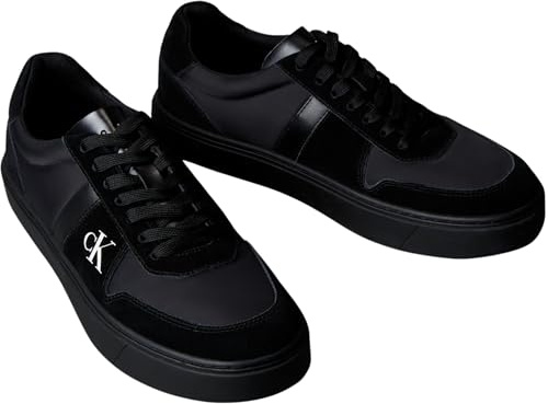 Calvin Klein Cupsole Sneaker Hombre Classic Lace de Piel, Negro (Triple Black), 45