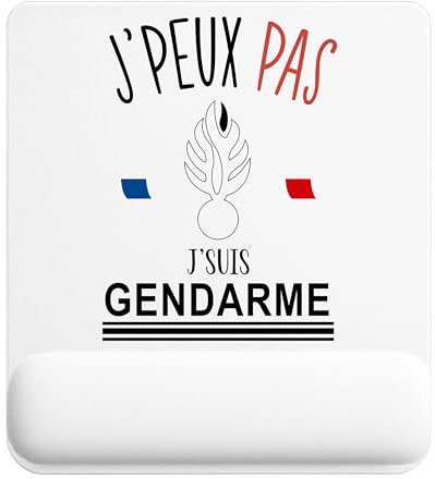 Planetee Tapis de Souris Gendarme | Accessoire Bureau Ergonomique - Idéal pour Anniversaire, Collègue, Secret Santa Noël, Fête des Pères et Fête des Mères