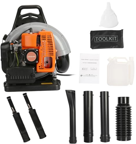 toxaaiwr Souffleur de feuilles à essence à 2 cigognes, 3 CV, 665 CFM, souffleur de feuilles de jardin puissant, sac à dos portable pour souffler les feuilles, la poussière, la maison, les patios