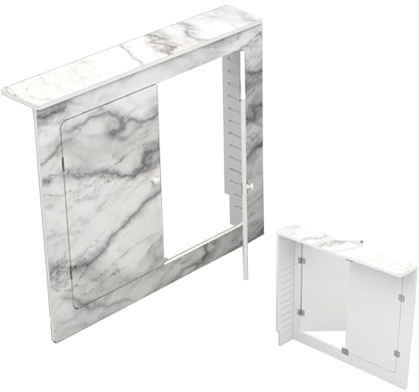 LXRHLIKG Radiator Covers for Home, Three Sides Radiator Shelf, PVC Heater Covers for Home with Double Doors, Handles, Skirting Board, Decorative Cabinet(70x70x15cm/28x28x6in)