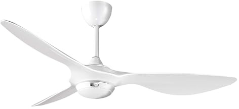 reiga 132cm Ventilatore da Soffitto Bianco Brillante con Luce LED Dimmerabile, Telecomando, Modalità Inversione, 6 Velocità, Per Camera da Letto, Soggiorno, Cucina, Ufficio