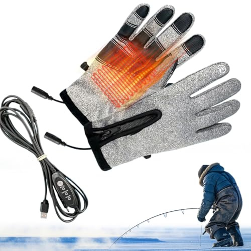 Uhngw Beheizbare Handschuhe Für Herren | USB Heizhandschuhe Für Winter Mit Touchscreen Funktion | Wärmende Winddichte Fäustlinge Für Laufmotorrad Outdoor Reisen Wandern Kaltwetter Sport