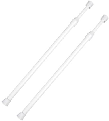 INOOMP 2 pezzi Tensione Estensibili per Tende Asta Doccia Regolabile in Acciaio Carbonio Antiruggine Facile Installazione Forare per Finestre e Bagno