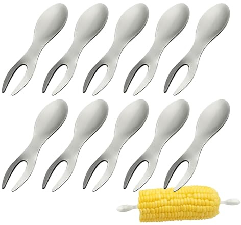 Soporte para mazorcas de maíz, 10 piezas, soporte para pinchos de maíz, tenedor protector contra salpicaduras para barbacoa, cocina, hogar, barbacoa al aire libre