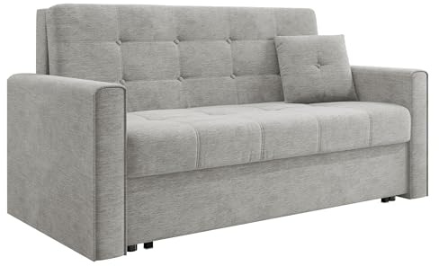 Mirjan24 Sofa Viva Lux III mit Schlaffunktion, 3 Sitzer Polstersofa mit Bettkasten inkl. Kissen, Sofagarnitur, Schlafsofa Bettsofa Farbauswahl, Wohnlandschaft (Nazar 225.05)