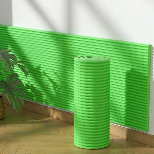Panneaux Muraux Rembourrés, Panneau Tete de Lit à Coller, Anti-Collision Thermique, 20/60 CM Largeur 3D Coussin Mural Adhesif pour Salle de Sport, Chambre, Tatami(Vert,20 x 1000 CM)