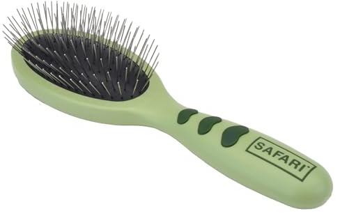 Coastal Pet Safari Wire Pin Brush - No-Slip Plastic Handle for Short and Long Pet Hair - 9.25 x 2.5 Compatible Grooming Tool