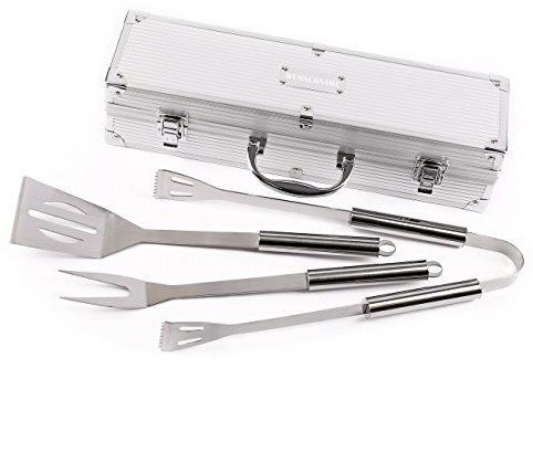 Cera & Toys® Grillkoffer mit eigenem Namen gratis graviert mit Grillbesteck Klein