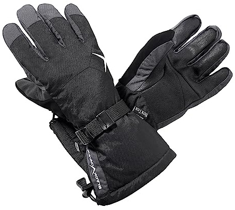 Black Crevice Skihandschuhe I Atmungsaktive Winterhandschuhe aus 100% Polyester I komfortable & robuste Schnee-Handschuhe I Damen & Herren Handschuhe Winter I optimaler Schutz für die Hände